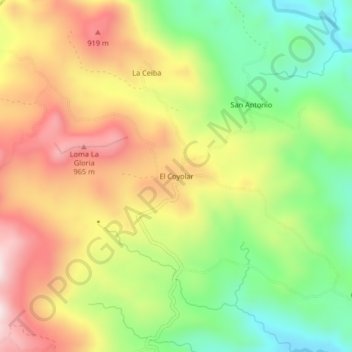 El Coyolar topographic map, elevation, terrain