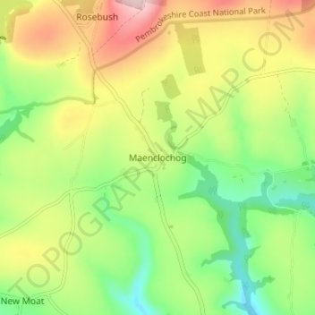 Maenclochog topographic map, elevation, terrain