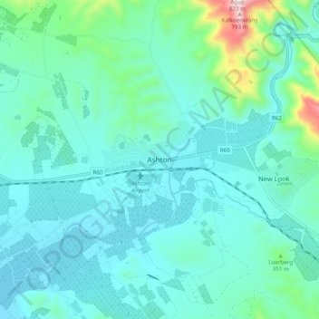 Ashton topographic map, elevation, terrain