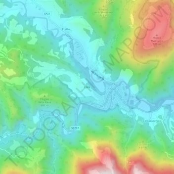 Colle topographic map, elevation, terrain