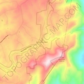 Saddle Mountain topographic map, elevation, terrain