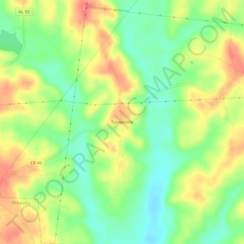 Turnerville topographic map, elevation, terrain