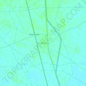 Kharkhauda topographic map, elevation, terrain