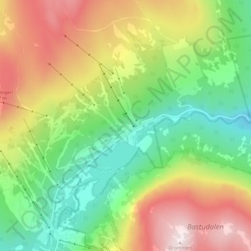 Bydalen topographic map, elevation, terrain