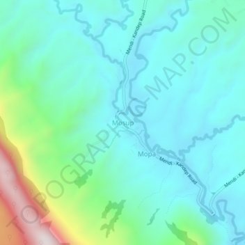 Mosup topographic map, elevation, terrain