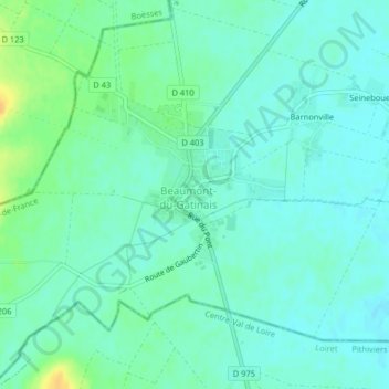 Beaumont topographic map, elevation, terrain