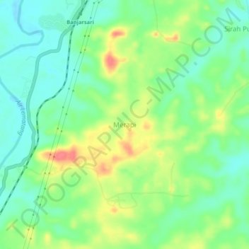 Merapi topographic map, elevation, terrain