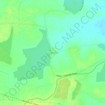 Parandur topographic map, elevation, terrain