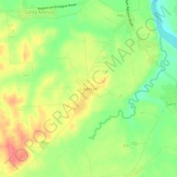 Libertad topographic map, elevation, terrain