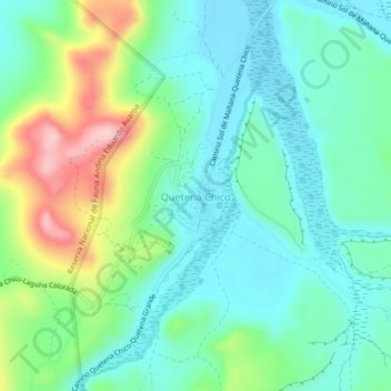 Quetena Chico topographic map, elevation, terrain