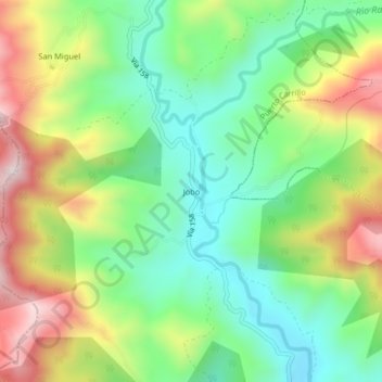 Jobo topographic map, elevation, terrain