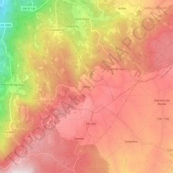 Dorna topographic map, elevation, terrain
