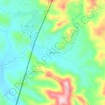 Ban Pueng Klueng topographic map, elevation, terrain