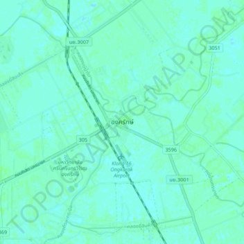 Ongkharak topographic map, elevation, terrain