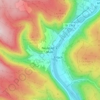 Neustadt a. Main topographic map, elevation, terrain
