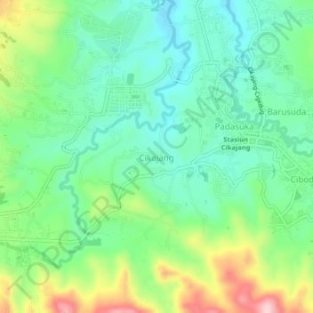 Cikajang topographic map, elevation, terrain