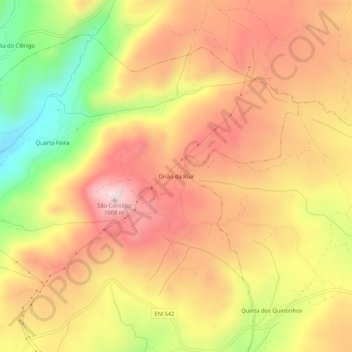 Dirão da Rua topographic map, elevation, terrain