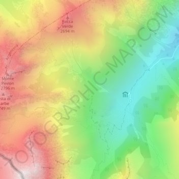 Gias di Stau topographic map, elevation, terrain