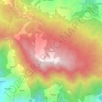 syahi devi topographic map, elevation, terrain