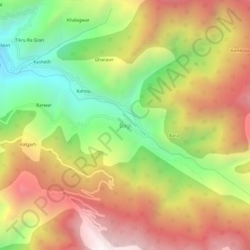 Bagi topographic map, elevation, terrain