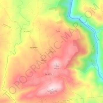 Azêvo topographic map, elevation, terrain