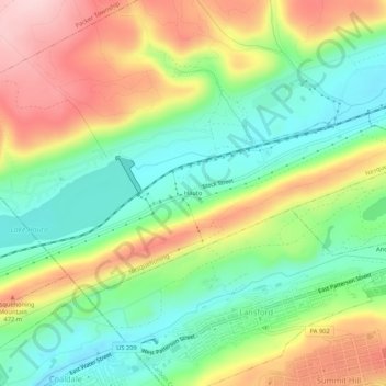 Hauto topographic map, elevation, terrain