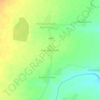 Papireddipalle topographic map, elevation, terrain