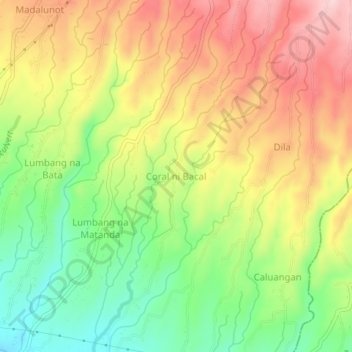 Coral ni Bacal topographic map, elevation, terrain