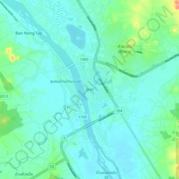 Tak topographic map, elevation, terrain