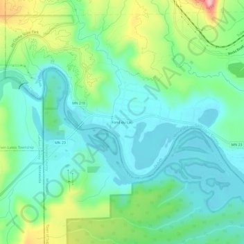 Fond du Lac topographic map, elevation, terrain