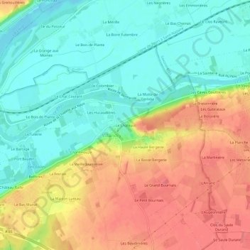 Le Château topographic map, elevation, terrain