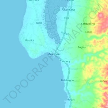 Moalboal topographic map, elevation, terrain