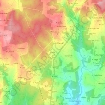 Menlle topographic map, elevation, terrain