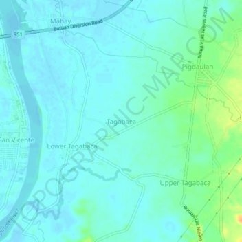 Tagabaca topographic map, elevation, terrain