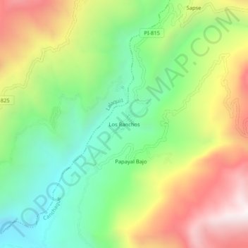 Los Ranchos topographic map, elevation, terrain