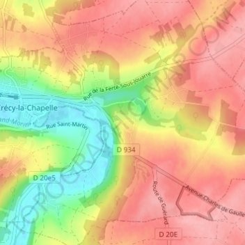 Libernon topographic map, elevation, terrain