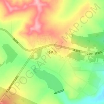 稗子沟 topographic map, elevation, terrain