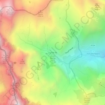 Pian del Re topographic map, elevation, terrain