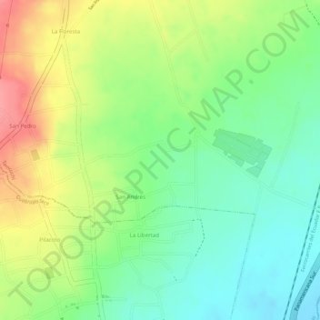Turuco topographic map, elevation, terrain
