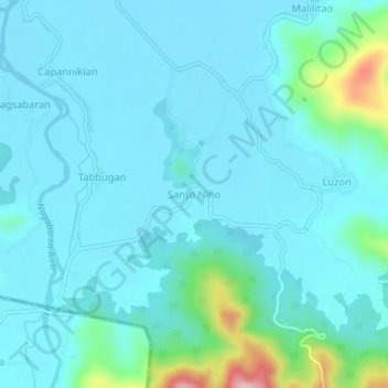 Santo Niño topographic map, elevation, terrain