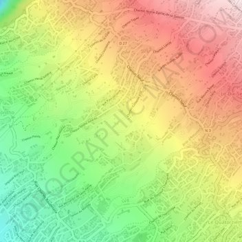 Trois Mares topographic map, elevation, terrain