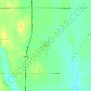 Hansen topographic map, elevation, terrain