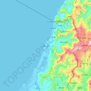 Khor Khwair topographic map, elevation, terrain