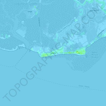 Grado topographic map, elevation, terrain