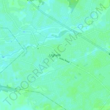 Ughelli topographic map, elevation, terrain