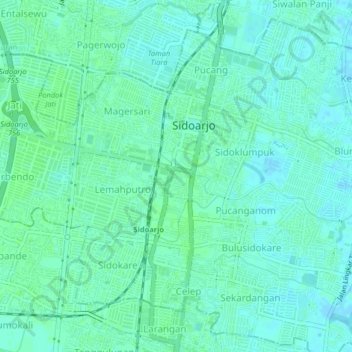 Sidokumpul topographic map, elevation, terrain