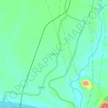Salkhan topographic map, elevation, terrain