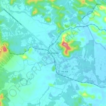Morretes topographic map, elevation, terrain