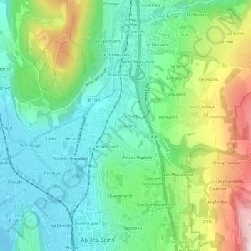 Le Cluset topographic map, elevation, terrain