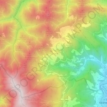Migliana topographic map, elevation, terrain